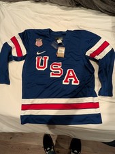 Nike USA Hockey 2026 Winter Olympics Authentic Away Jersey Size L Blue 1960
