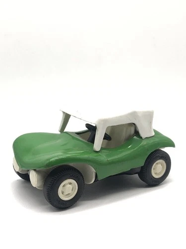 Vintage Tonka 55340 Dune Buggy Green Pressed Steel Metal Toy Car w White Top