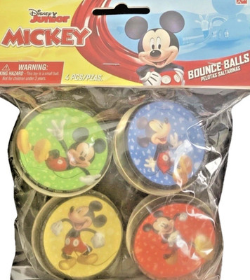 Mickey Mouse Bounce Balls Party Favors 4 pack Disney Junior Birthday Party Kids