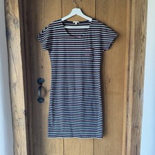 Barbour Harewood Stripe Dress Size 10 Script Embroidery Chest Pocket Classic