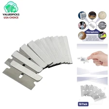 50 Razor-Sharp Flat Scraper Blades - Durable Steel for Crafting & Trimming
