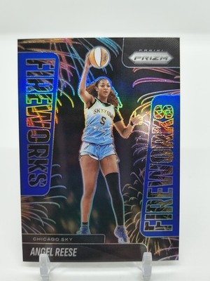 2025 Panini Prizm WNBA Fireworks Angel Reese Chicago Sky Blue  /49