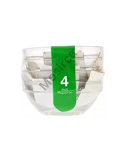 Set of 4 Small Mini Round Glass Bowls For Dips Salsa Sauce Baking Prep 3.5" Wide