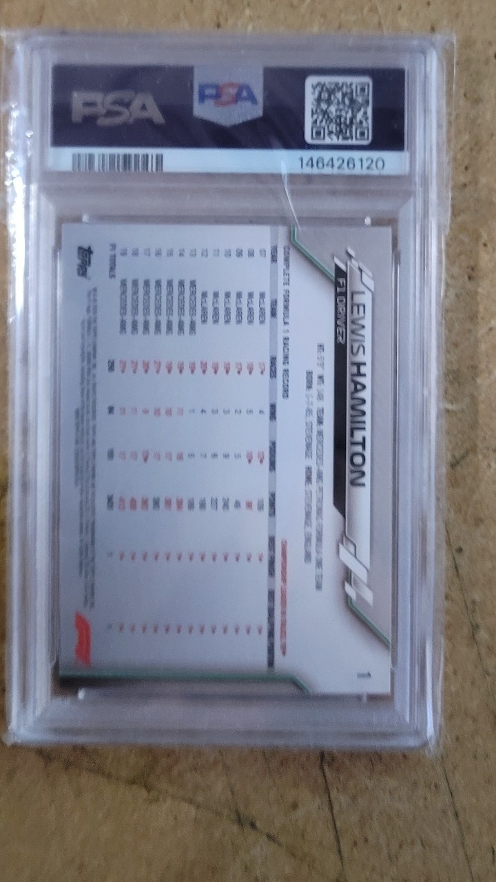 2020 Topps Chrome Sapphire Formula 1 F1 Lewis Hamilton Portrait PSA 9 1 G2U view 7