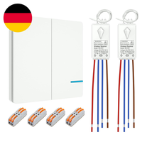 Thinkbee 2-Kanal-Funkschalter 230 V Set Mit Doppeltaster Und 2 EmpfäNgern | 2 La