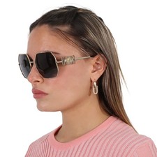 Versace Dark Gray Irregular Ladies Sunglasses VE2248 100287 58 VE2248 100287 58