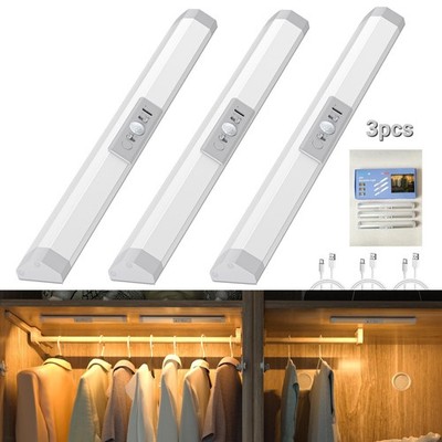 3er Pack Kleiderschrank Licht Bewegungsmelder 3 Farben Dimmbar Aufkleben Wiederaufladbar WOBANE