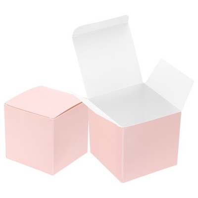 Für 12 Stück Geschenkboxen, Kraftpapierboxen 3,1\'' eckig mit Deckel, rosa