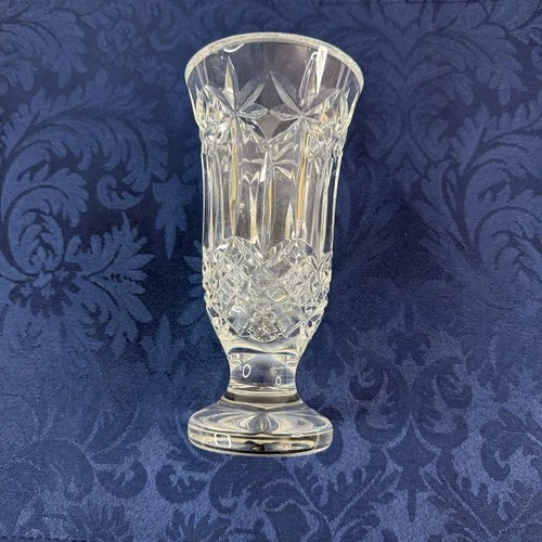 Vintage BALMORAL by WATERFORD CRYSTAL 7” FLOWER VASE Heavy Base Signed Retired