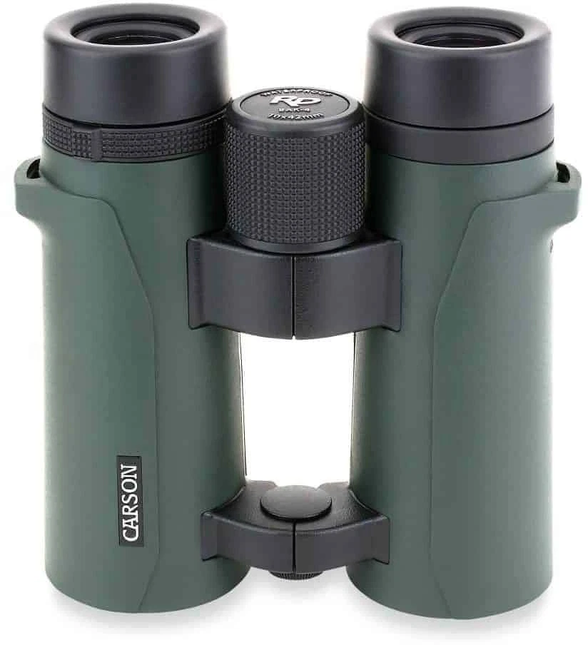 Carson Open Bridge 10x42mm Roof Prism Binoculars, Matte, Green, RD-042 - Image 3 of 4