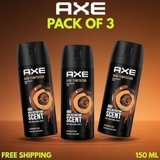 Axe Spray Dark Temptation Men Deodorant Body Spray Fresh 150ml 5 oz x 3 Pack