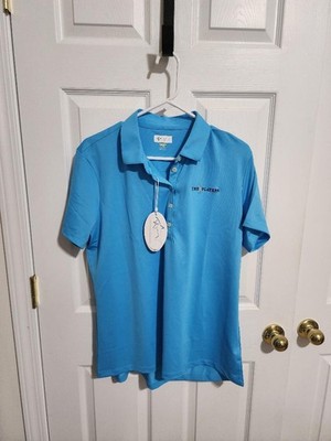 Greg Norman PLAY DRY Womens Polo Shirt Blue The Players Championship Golf XL NWT