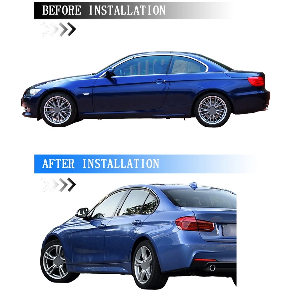 Glossy Black Chrome Delete Window Trims For BMW 3 Series F30 2013-2019 Foto 2 de 4