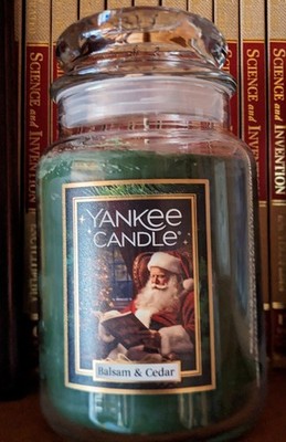 Yankee Candle Balsam & Cedar Santa Original Single Wick 22 oz  Jar New Retired 