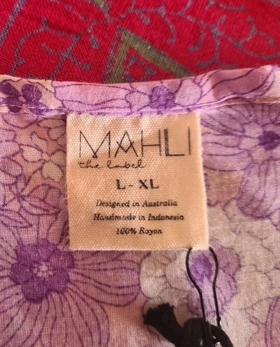 Mahli The Label Woodstock Gypsy Bohemian Purple Blouse L/XL As New - Picture 15 of 15