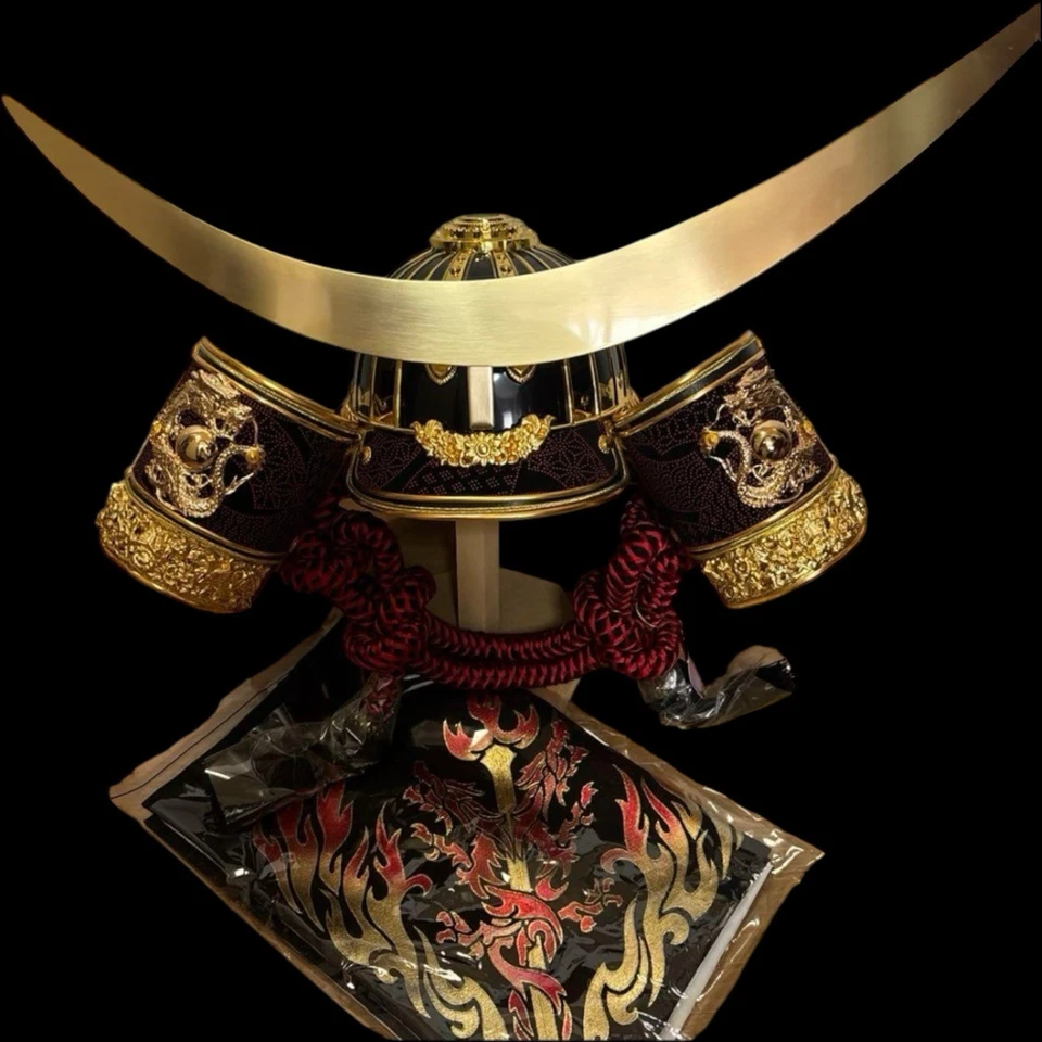 Casco de colección japonés samurai masamune Kabuto armadura Yoroi portátil para niños Foto 2 de 4