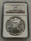 1991 Silver Eagle  NGC MS 69 Brown Label ~ PRISTINE ~ NO SPOTS (150)
