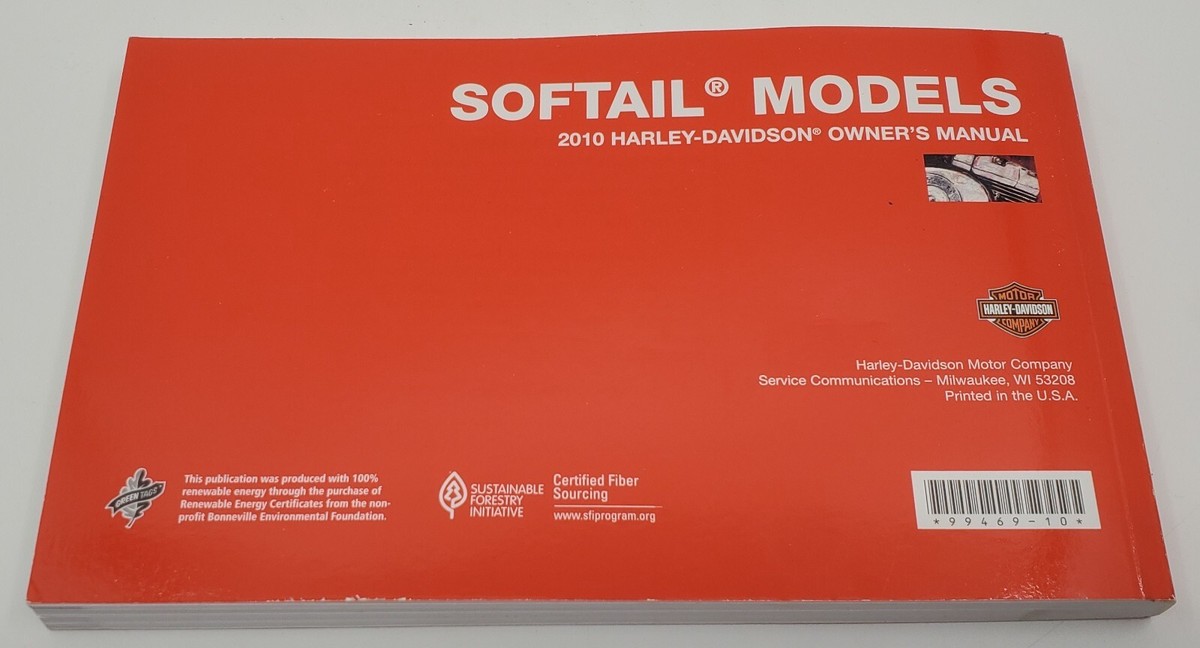 2010 Harley-Davidson Owners Manual Softail Models 99469-10 | eBay