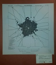 1943 US Army Karte Stadt Plan Von Valdepenas Spanien