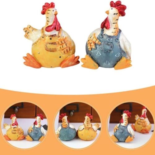 Resin Chicken Figurines Easter Decorations Animal Sculpture Micro Landscaping - Photo 1/11