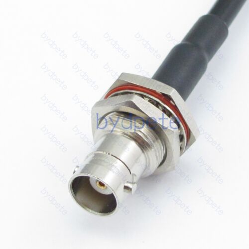 QMA Male to BNC Female Bulkhead Waterpoof RG58 Shield Braid RF Kable 50ohms Lot - Picture 2 of 8