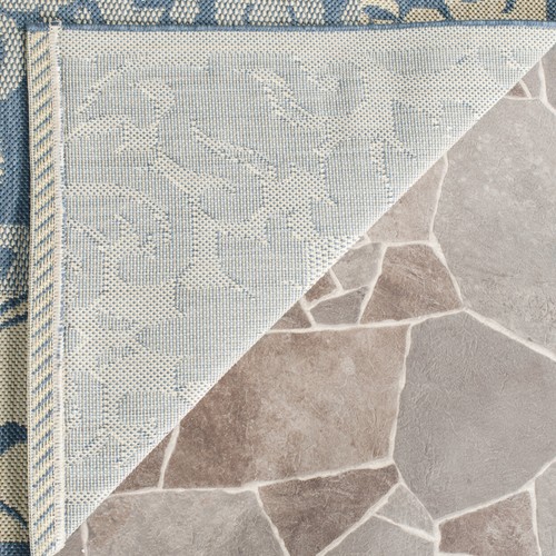 SAFAVIEH Outdoor CY2727-3103 Courtyard Blue / Natural Rug - Picture 9 of 27