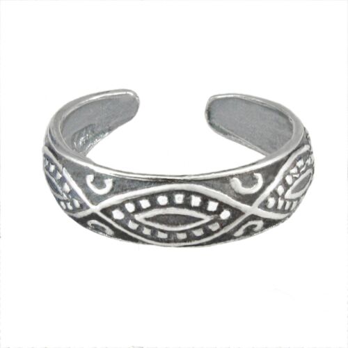 DIAMOND PAISLEY Toe Ring in SOLID Sterling Silver - NEW! - Picture 1 of 6