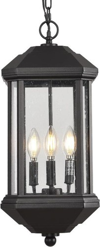 Large Outdoor Pendant Lights, Black Exterior Hanging Porch Lights, 21.5”H Outdoo