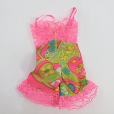 Vintage BARBIE Pink Floral Lace Teddy Chemise 1821 Underliners 1960's