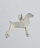 Silberner AnhäNger Mit Der Silhouette Eines Weimaraners Und Gummi-Halsband Luce