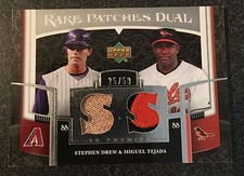 2007 UD PREMIER RARE MIGUEL TEJADA & STEPHEN DREW #RP2-DT 25/50 GAME USED JERSEY