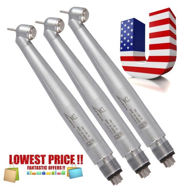 3 Dental 45 Degree Surgical High Speed Handpiece Air Turbine 4 Hole