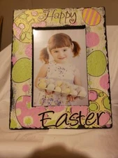 NIB NICE EASTER SLATE FRAME  PASTEL CHALK EGG DESIGN 