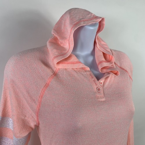 SO Shirt Youth Size 16 Hooded Pink Glittered Long Sleeve Henley Barbiecore NWT - Picture 2 of 12
