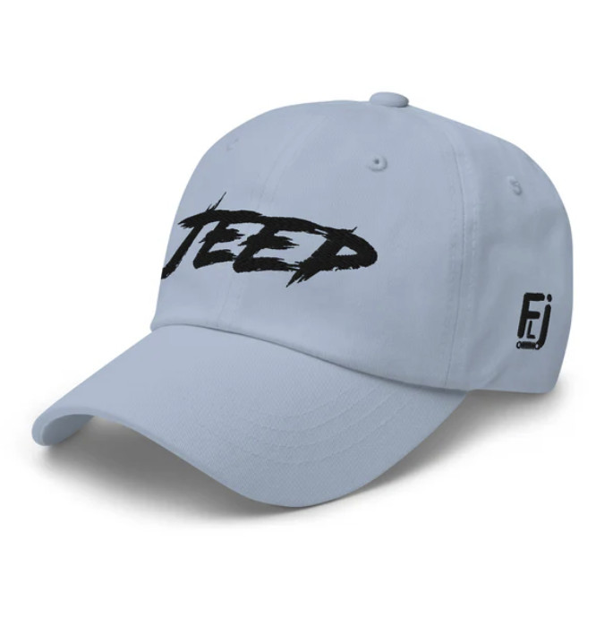 Casquette Jeep bleue contre le soleil avec attache réglable et tissu respirant