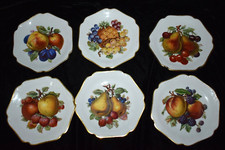 Set 6 piatti frutta vintage MITTERTEICH Baviera Germania bordati oro