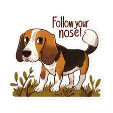 Beagle Sticker Laptop Dog Car Vinyl Gift Lover Decal Funny Follow Your Puppy Pet