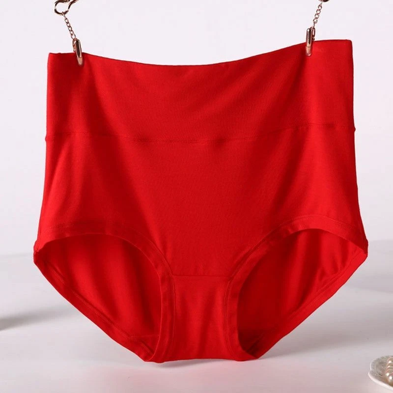 Bragas de fibra de bambú talla grande para mujer ropa interior cintura alta cuerpo modelador ropa interior Foto 2 de 4