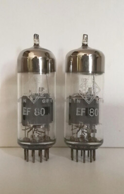 EF80/6BX6 TELEFUNKEN Diamond bottom  NOS/NIB Matched Pair 1968 the same codes