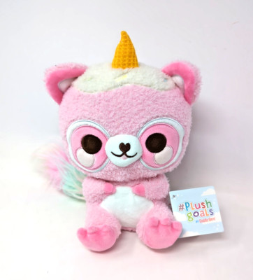RARE NWT Cuddle Barn soft plush Roxy Kawaii Raccoon #plush Goals Pink ice cream