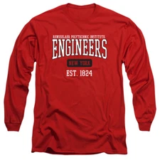 Rensselaer Poly Adult Long Sleeve T-Shirt Est. Date, Red, S-3XL