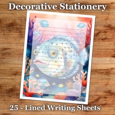 25 Sheets Decorative Paper Letter Writing Paper Color Stationery - Sea Life 020