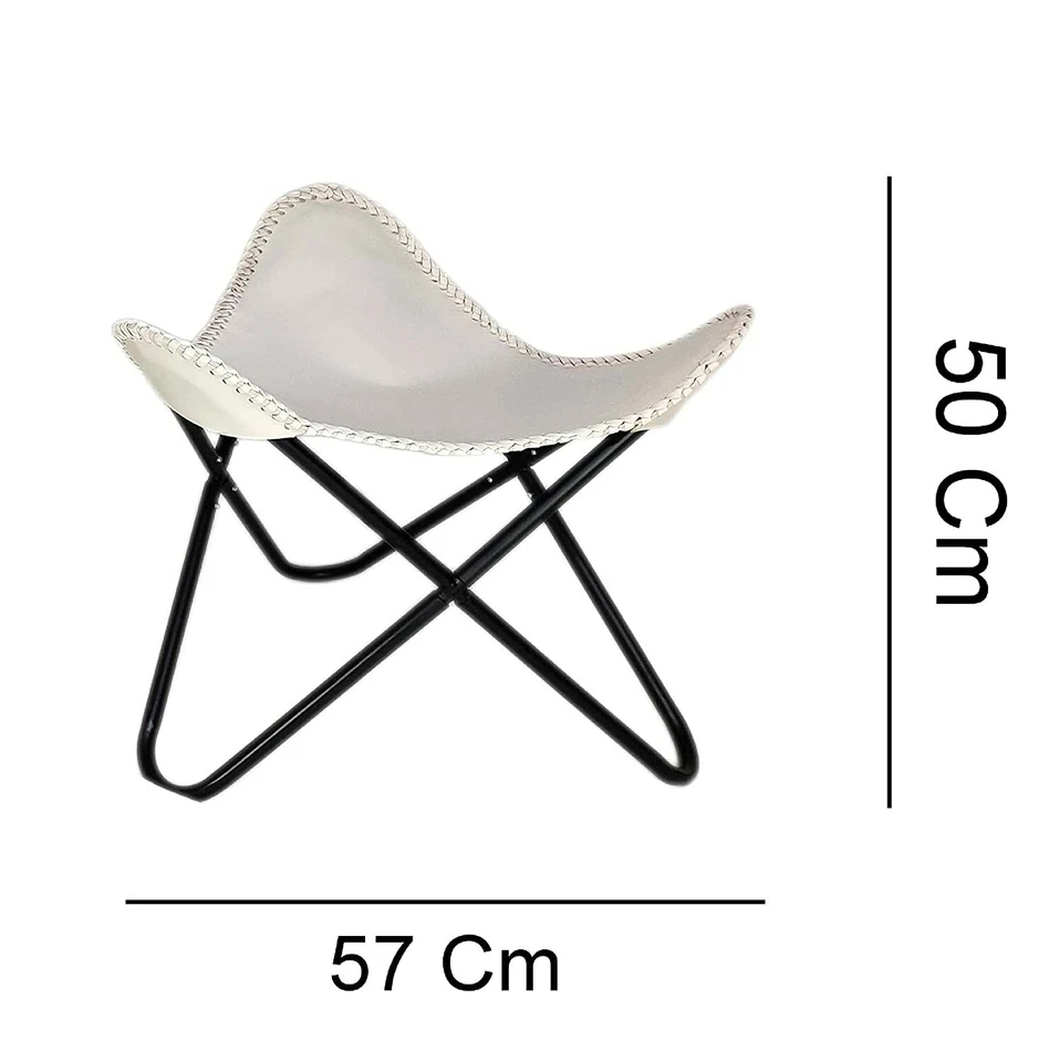Leather Butterfly Chair Footstool Rest Butterfly Folding Stool Lounge Accent - Image 4 of 4