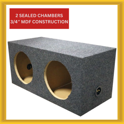 QPower QMPSQ10E Dual 10  10-Inch Sealed Heavy Duty Square Empty Car Woofer Box