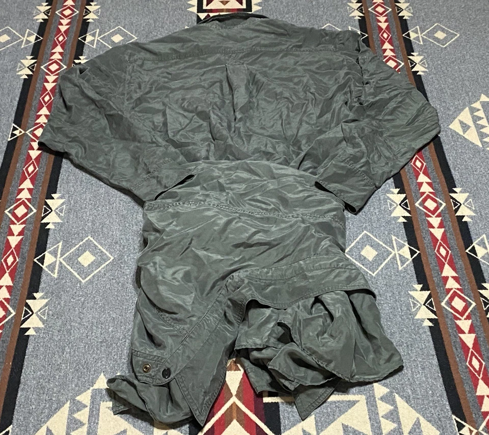 Faith Connexion Silk Slip Dress Dark Khaki Asymmetrical Womens XS M10 - Image 2 of 4