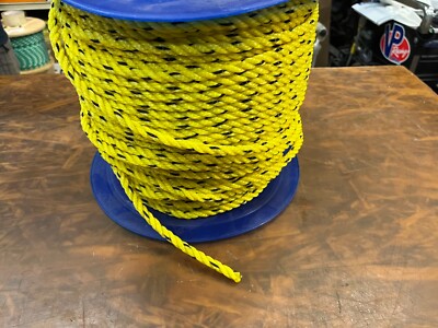 Orion Ropeworks 380120-YEL-00600-05107 3 Strand TW Polypro Yellow w/ Black 