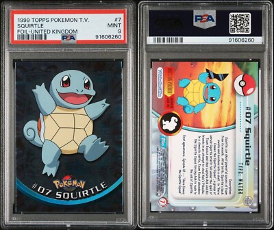 1999 Topps Pokemon TV Animation UK Print Squirtle Foil PSA 9 | eBay UK