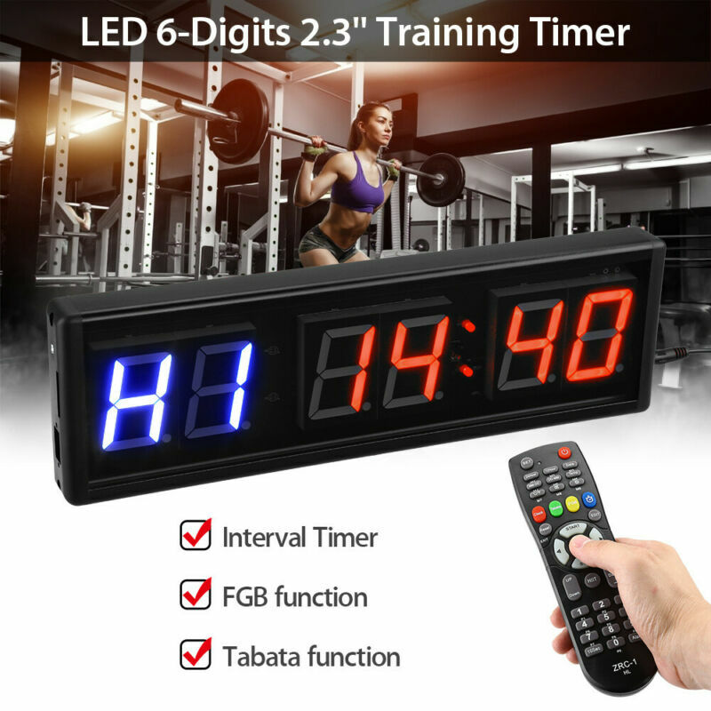2.3'' Programmable LED Interval Timer Big Stopwatch Home Gym