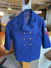 Original Vintage Child's Navy Blue Blazer Wool Size 3 Sears Brass 1963 PERFECT 