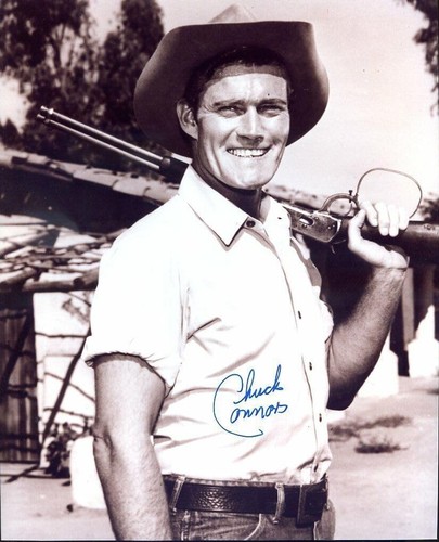 PHOTO RÉIMPRESSION 8 x 10 dédicacée signée Chuck Connors